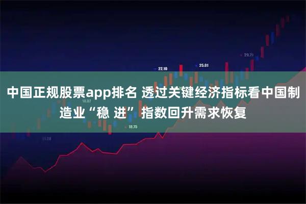 中国正规股票app排名 透过关键经济指标看中国制造业“稳 进” 指数回升需求恢复